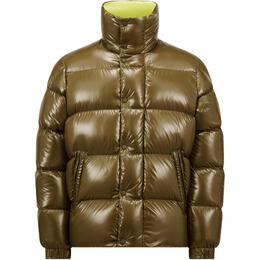 Moncler: Зелёный пуховик 