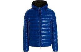 Moncler: Синий пуховик 