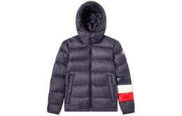 Moncler: Синий пуховик 