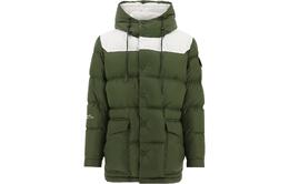 Moncler: Зелёный пуховик 