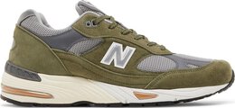 New Balance: Зелёные кроссовки  991