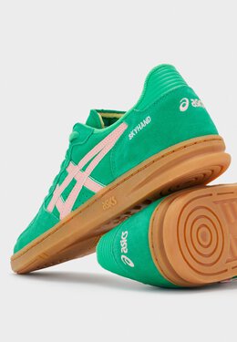 Asics: Зелёные кроссовки 