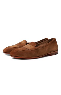 Santoni: Коричневые лоферы 