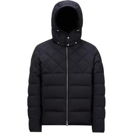 Moncler: Синий пуховик 