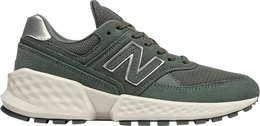 New Balance: Зелёные кроссовки  574