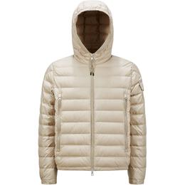 Moncler: Бежевый пуховик 