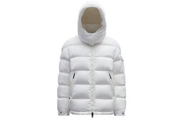 Moncler: Белый пуховик 