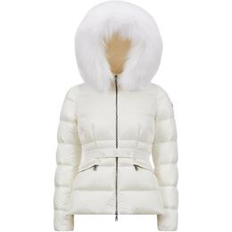 Moncler: Белый пуховик 