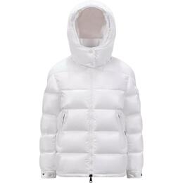 Moncler: Белый пуховик 