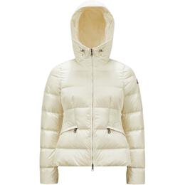 Moncler: Белый пуховик 