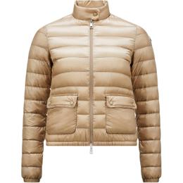 Moncler: Бежевый пуховик 