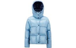 Moncler: Голубой пуховик 