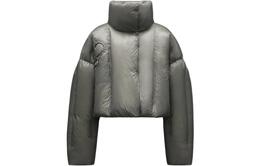 Moncler: Серый пуховик 