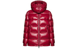 Moncler: Красный пуховик 