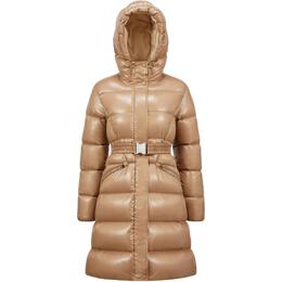 Moncler: Коричневый пуховик 