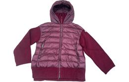 Moncler: Бордовый пуховик 