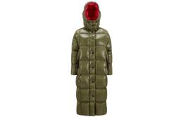 Moncler: Зелёный пуховик 