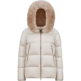 Moncler: Белый пуховик 