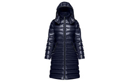 Moncler: Синий пуховик 