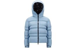 Moncler: Синий пуховик 