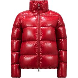 Moncler: Красный пуховик 