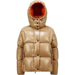 Moncler: Коричневый пуховик 