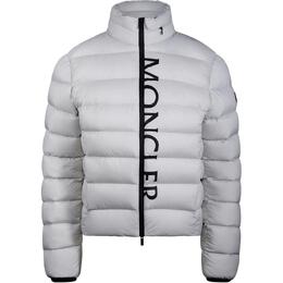 Moncler: Серый пуховик 