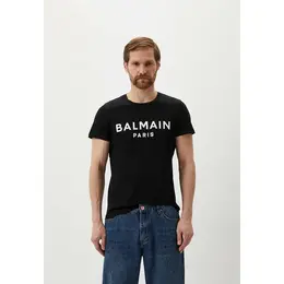 Balmain: Чёрная футболка 