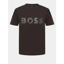 BOSS: Коричневая футболка 