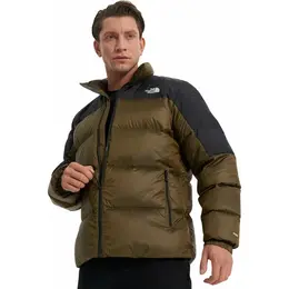 The North Face: Зелёный пуховик 