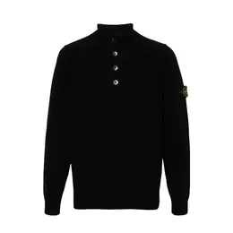 Stone Island: Чёрный свитер  Compass