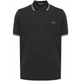 FRED PERRY: Серое поло  Twin Tipped