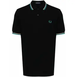 FRED PERRY: Чёрное поло  Twin Tipped