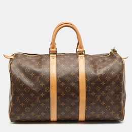 Louis Vuitton: Коричневая сумка  Keepall 45