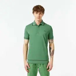 LACOSTE: Зелёное поло 