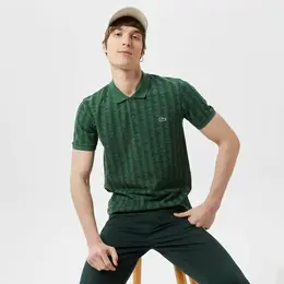 LACOSTE: Зелёное поло 