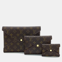 Louis Vuitton: Коричневый клатч  Pochette