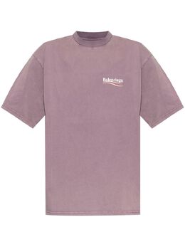 Balenciaga: Фиолетовая футболка 
