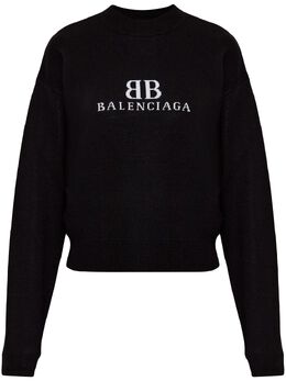 Balenciaga: Чёрный свитер 