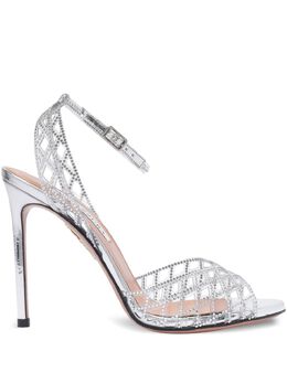 Aquazzura: Серебристые сандалии 