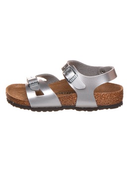 Birkenstock: Серебристые босоножки 