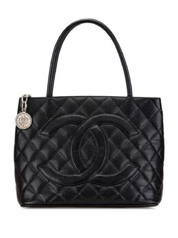 CHANEL Pre-Owned: Чёрная сумка-шоппер 