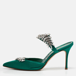 Manolo Blahnik: Зелёные сабо 