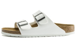 Birkenstock: Белые шлёпанцы  Arizona Birko Flor