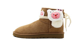 UGG: Бордовые ботинки  Classic Mini