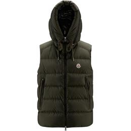 Moncler: Зелёный жилет 