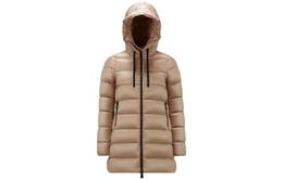 Moncler: Бежевый пуховик 