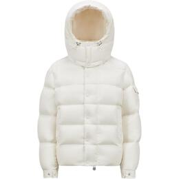 Moncler: Белый пуховик 