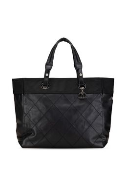 CHANEL Pre-Owned: Чёрная сумка-шоппер 