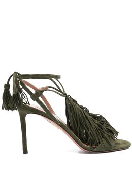 Aquazzura: Зелёные сандалии 